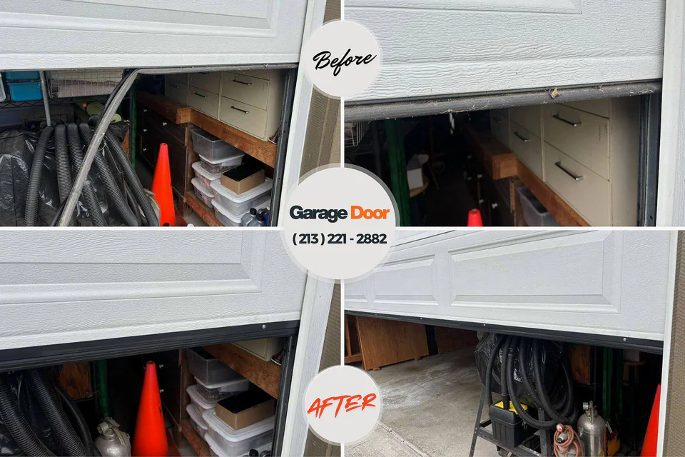 Before and after: garage door repair Bull Run, VA